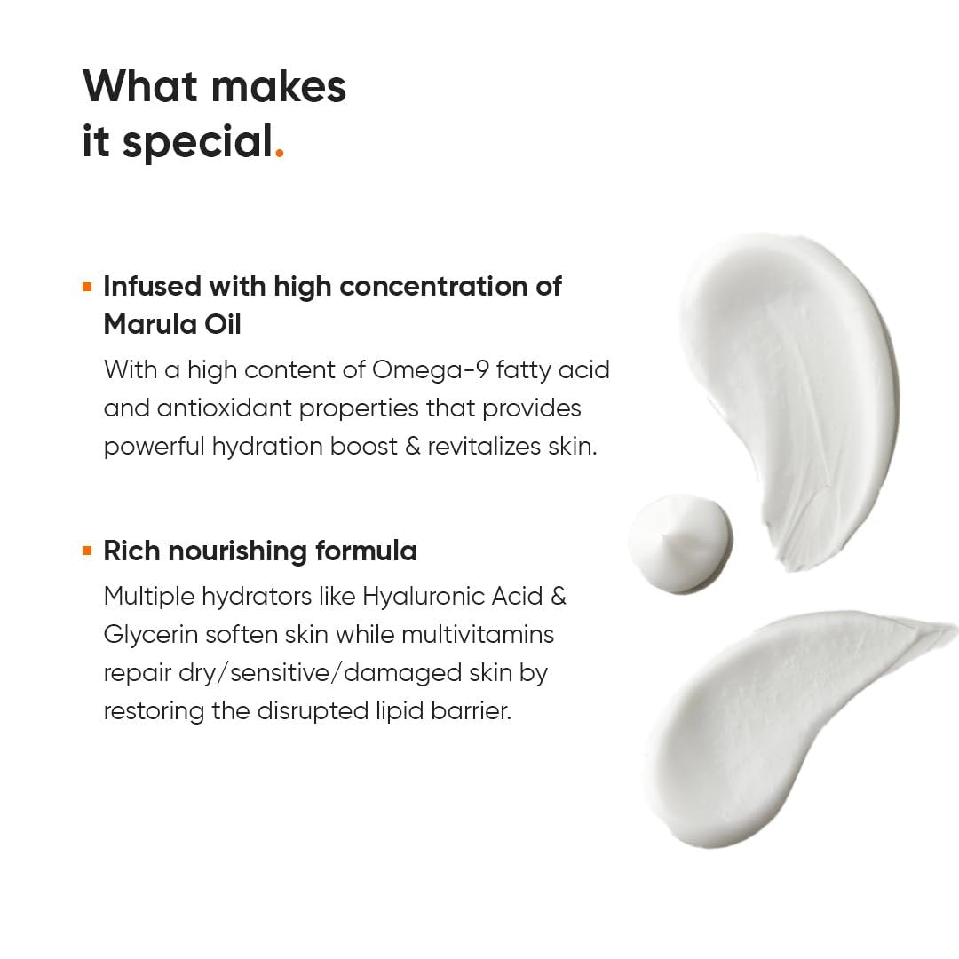 Minimalist Face Moisturizer for Dry Skin | Marula Oil 5% & Hyaluronic Acid | Deep Nourishment & Hydration | 1.7 oz - görsel 11