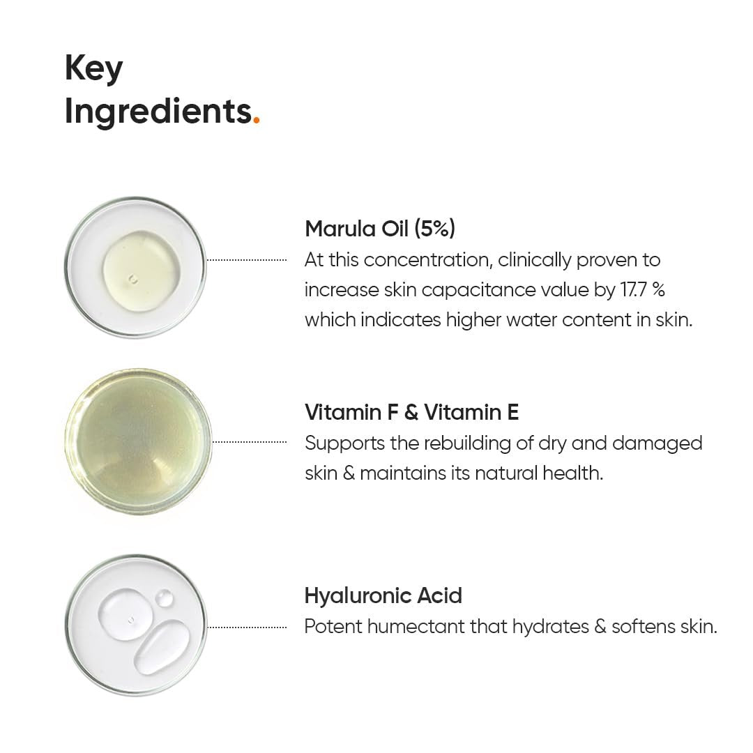 Minimalist Face Moisturizer for Dry Skin | Marula Oil 5% & Hyaluronic Acid | Deep Nourishment & Hydration | 1.7 oz - görsel 7