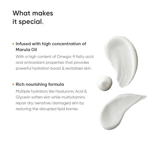 Minimalist Face Moisturizer for Dry Skin | Marula Oil 5% & Hyaluronic Acid | Deep Nourishment & Hydration | 1.7 oz - görsel 12