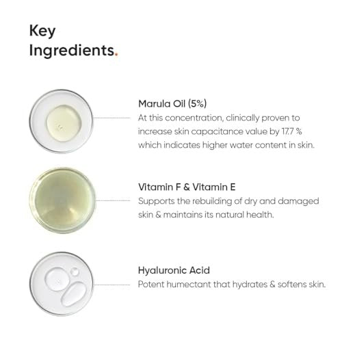 Minimalist Face Moisturizer for Dry Skin | Marula Oil 5% & Hyaluronic Acid | Deep Nourishment & Hydration | 1.7 oz - görsel 8