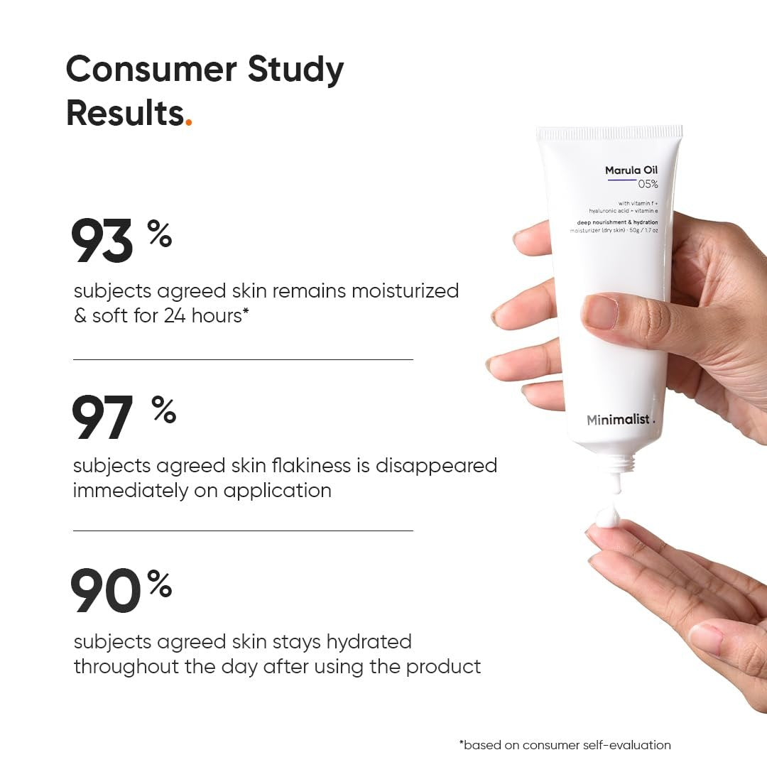 Minimalist Face Moisturizer for Dry Skin | Marula Oil 5% & Hyaluronic Acid | Deep Nourishment & Hydration | 1.7 oz - görsel 9