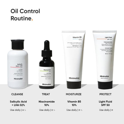 Minimalist Vitamin B5 10% Face Moisturizer - Oil-Free Lightweight Gel for Oily & Acne Prone Skin, 50g
