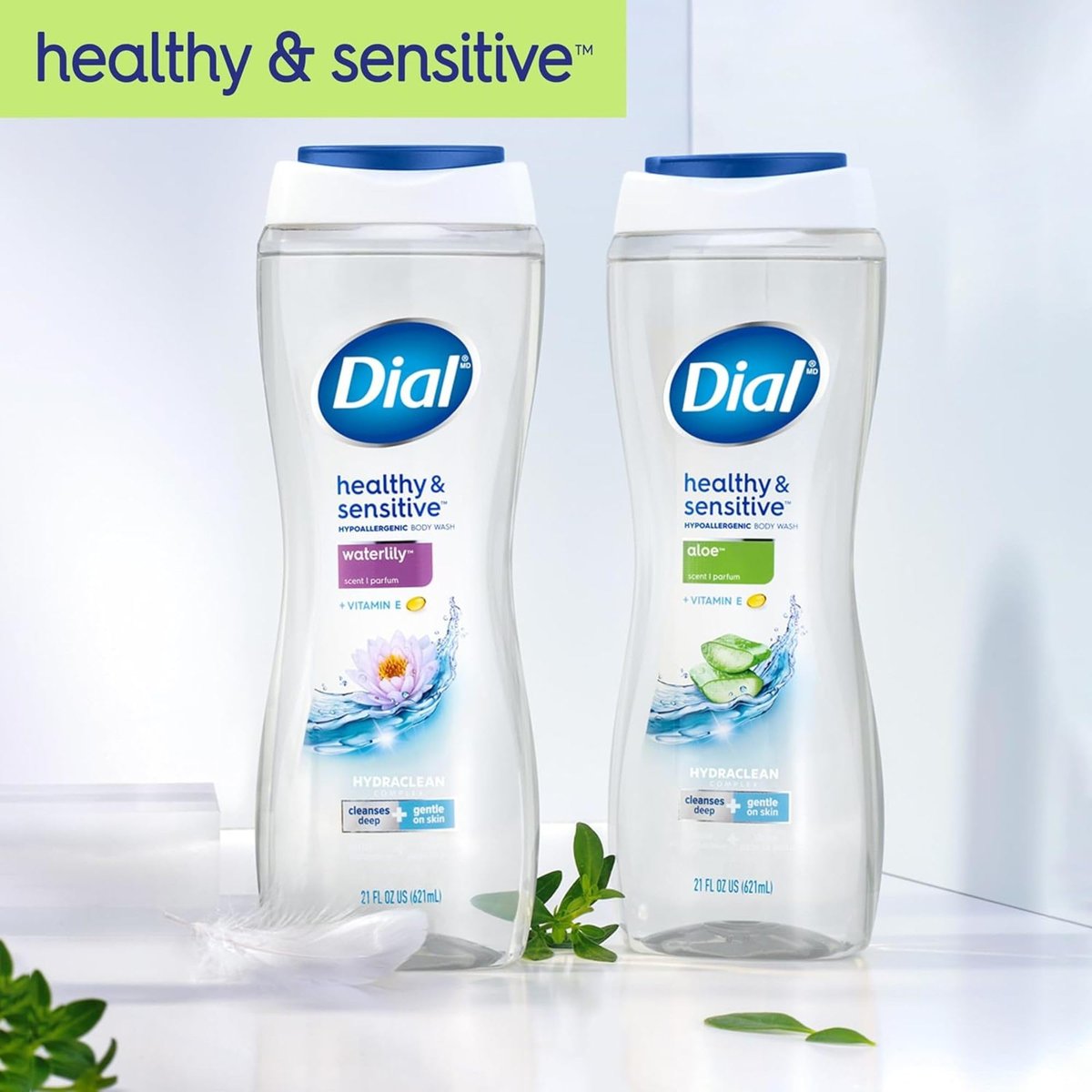 Dial Body Wash, Healthy & Sensitive Aloe Scent, 23 fl oz, Pack of 3 Avelisse
