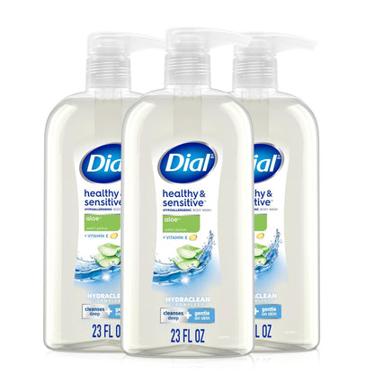 Dial Body Wash, Healthy & Sensitive Aloe Scent, 23 fl oz, Pack of 3 Avelisse