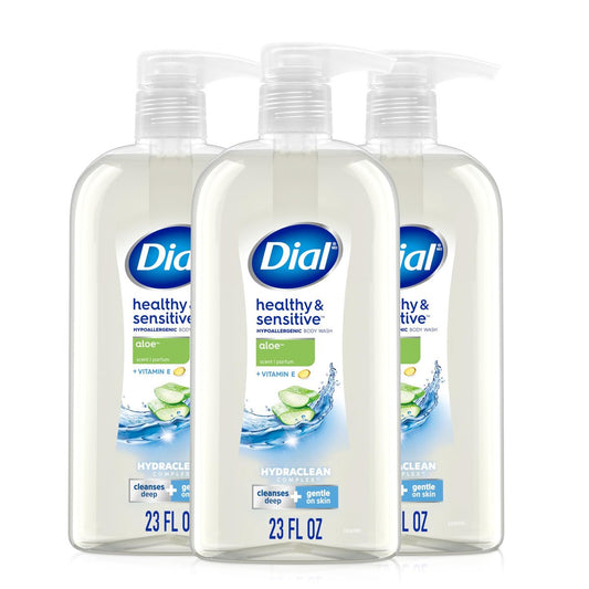 Dial Body Wash, Healthy & Sensitive Aloe Scent, 23 fl oz, Pack of 3 Avelisse