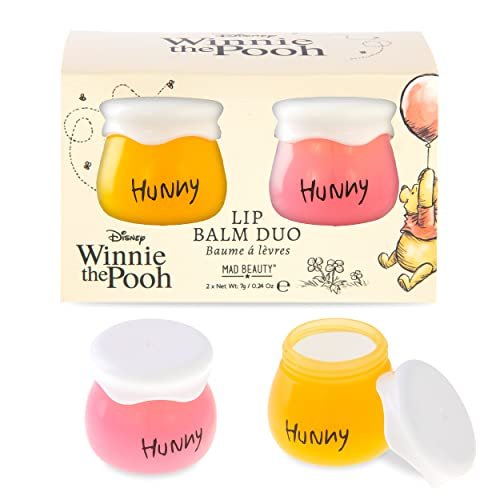 Mad Beauty Disney Winnie the Pooh Honey Pot Lip Balm Duo | Cruelty-Free Vanilla & Honey Lip Care | Skincare Gift for Women, Adults & Kids Avelisse