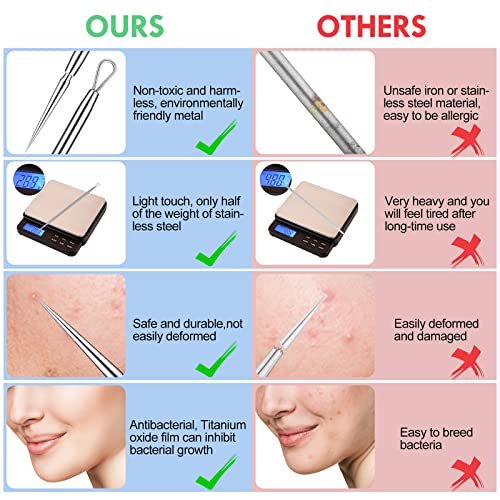 Titanium Lancet Needle Pimple Popper Tool - Professional Blackhead & Blemish Remover (2 Pack) with Box - görsel 12