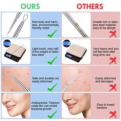 Titanium Lancet Needle Pimple Popper Tool - Professional Blackhead & Blemish Remover (2 Pack) with Box