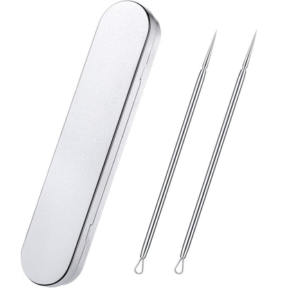 Titanium Lancet Needle Pimple Popper Tool - Professional Blackhead & Blemish Remover (2 Pack) with Box