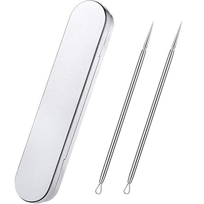 Titanium Lancet Needle Pimple Popper Tool - Professional Blackhead & Blemish Remover (2 Pack) with Box