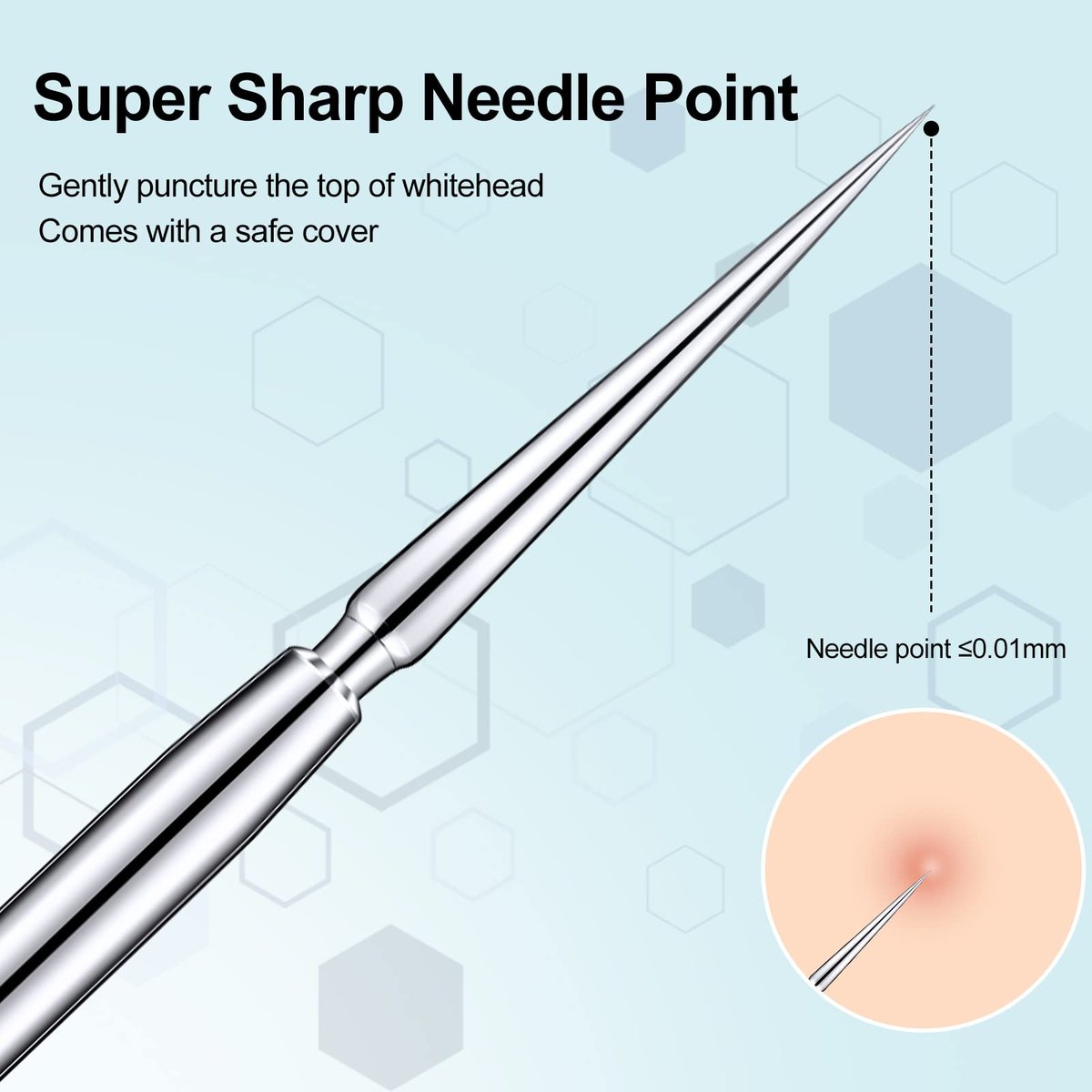Titanium Lancet Needle Pimple Popper Tool - Professional Blackhead & Blemish Remover (2 Pack) with Box - görsel 3