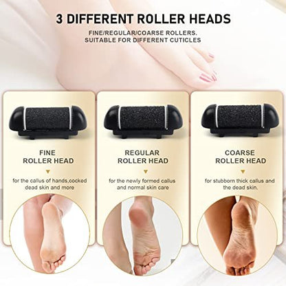 6 PCS Replacement Roller Head for Electric Callus Remover - Feet Pedicure Kit Refill Rollers - Extra Coarse, Regular Coarse, Fine