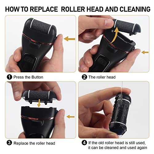 6 PCS Replacement Roller Head for Electric Callus Remover - Feet Pedicure Kit Refill Rollers - Extra Coarse, Regular Coarse, Fine - görsel 14