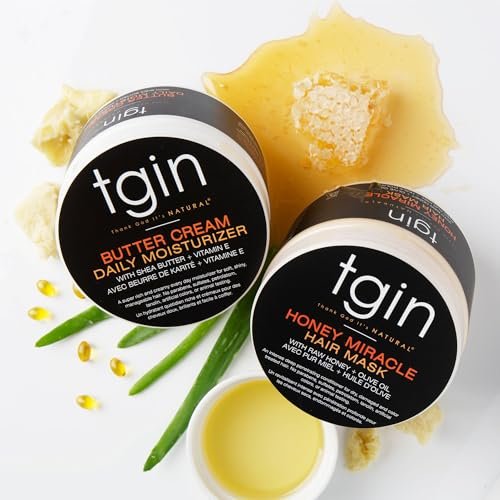 tgin Butter Cream Daily Moisturizer & Honey Miracle Hair Mask Duo – Rich Moisture & Deep Conditioning for Curly, Coily & Wavy Hair – 12 oz Each Avelisse