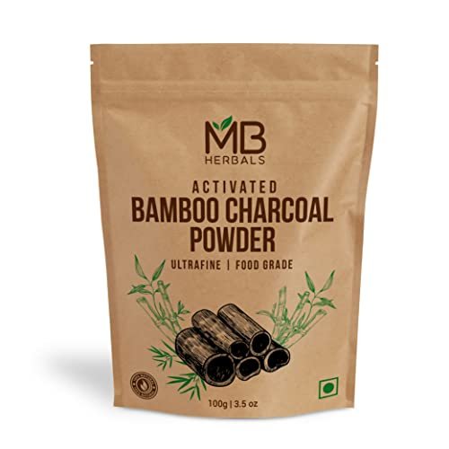 MB Herbals Activated Bamboo Charcoal 3.5 oz (100g) – Food Grade Charcoal for Baking, Skin Care & Hair Care Avelisse