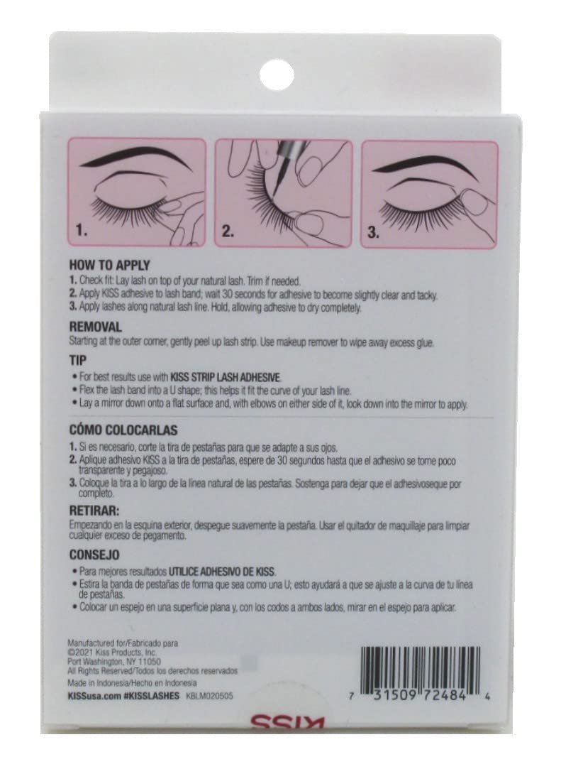 Kiss So Wispy Pompadour Lashes 5 Pairs (Pack of 3) – Voluminous False Eyelashes for a Dramatic Look Avelisse