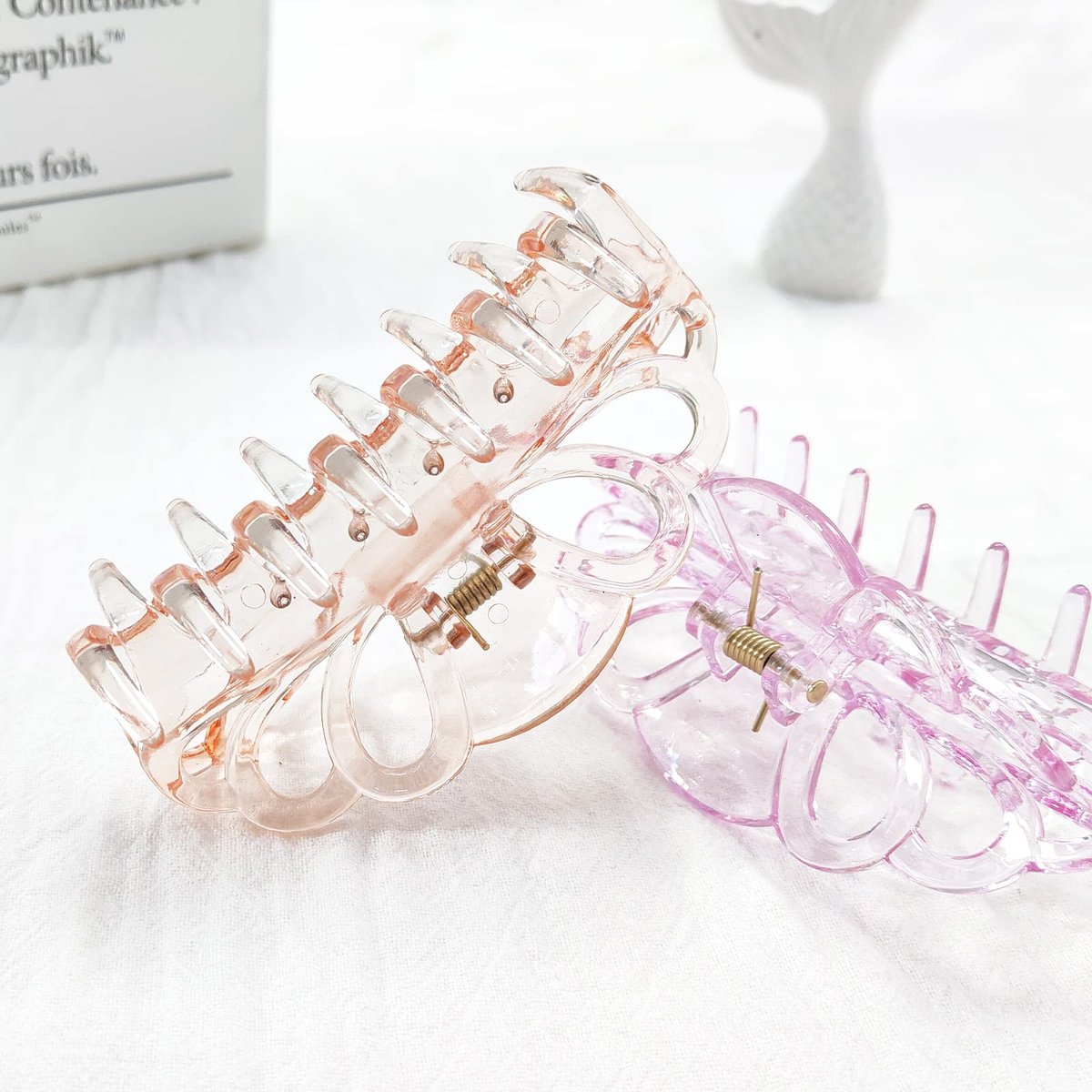 Bphne 4 Pack Clear Hair Clips for Women – 3.5 Inch Butterfly Banana Clips, Non Slip Strong Hold Jaw Clamps, Transparent Hair Clips for Thick or Thin Hair - görsel 13