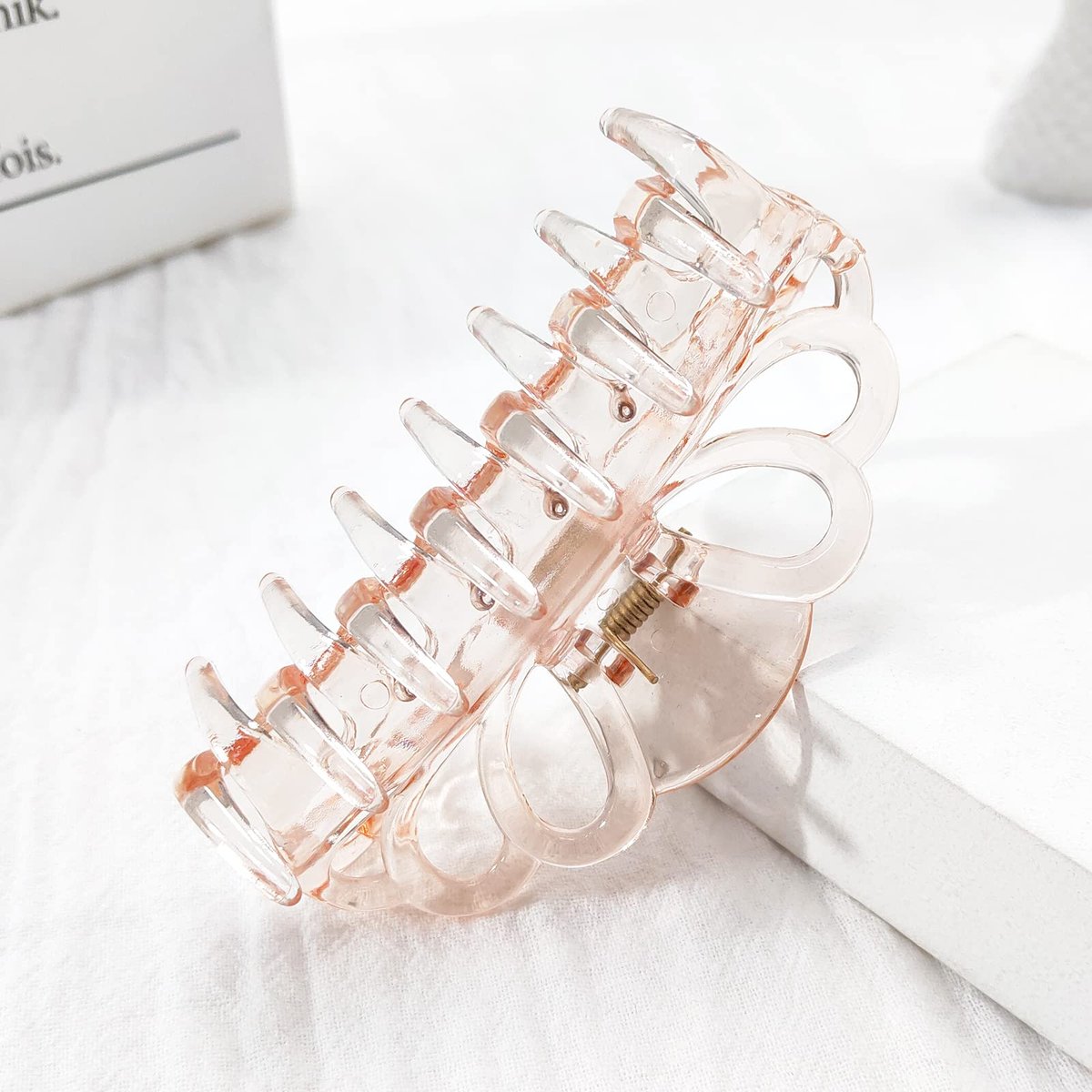 Bphne 4 Pack Clear Hair Clips for Women – 3.5 Inch Butterfly Banana Clips, Non Slip Strong Hold Jaw Clamps, Transparent Hair Clips for Thick or Thin Hair - görsel 7