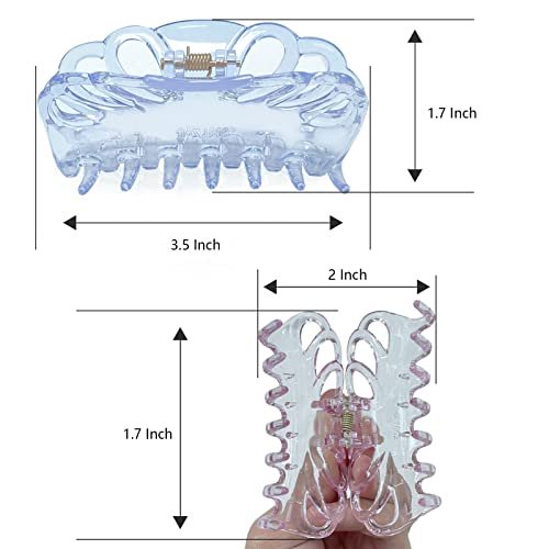 Bphne 4 Pack Clear Hair Clips for Women – 3.5 Inch Butterfly Banana Clips, Non Slip Strong Hold Jaw Clamps, Transparent Hair Clips for Thick or Thin Hair - görsel 12