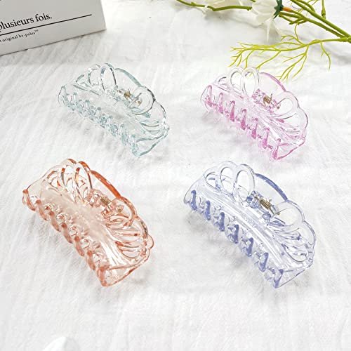 Bphne 4 Pack Clear Hair Clips for Women – 3.5 Inch Butterfly Banana Clips, Non Slip Strong Hold Jaw Clamps, Transparent Hair Clips for Thick or Thin Hair - görsel 10