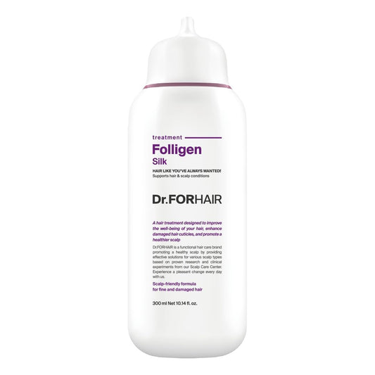 DR.FORHAIR Folligen Silk Treatment - Korean Hair Mask for Dry Damaged Hair, Scalp Treatment & Hair Thickening, 10.14 fl oz Avelisse