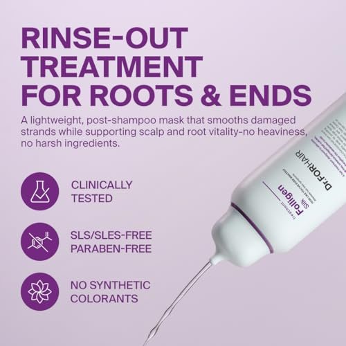 DR.FORHAIR Folligen Silk Treatment - Korean Hair Mask for Dry Damaged Hair, Scalp Treatment & Hair Thickening, 10.14 fl oz Avelisse