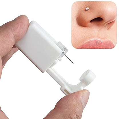 HYJLPAF Nose Piercing Kit - 3 Pack Self Piercing Gun, Disposable Safety Kit with Nose Rings and Studs