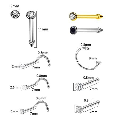 HYJLPAF Nose Piercing Kit - 3 Pack Self Piercing Gun, Disposable Safety Kit with Nose Rings and Studs - görsel 4