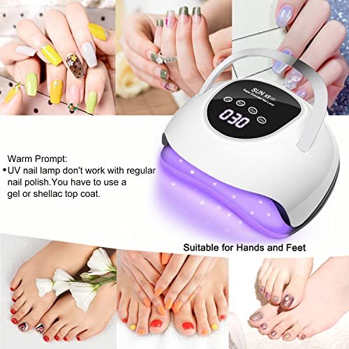 Wisdompark 220W LED Nail Lamp for Gel Nails – Fast Curing with 57 Lamp Beads & 4 Timers – Professional UV Light for Home Salon, White Avelisse