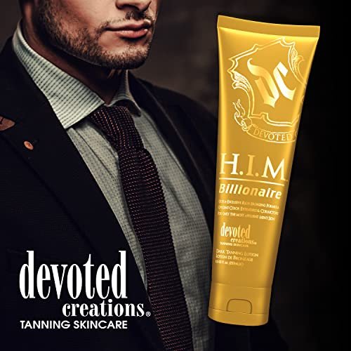 Devoted Creations H.I.M Billionaire Dark Tanning Lotion – Ultra-Exclusive Rich Bronzing Formula with Opulent Color Extenders and Correctors – 8.5 oz. Avelisse