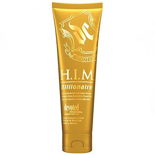 Devoted Creations H.I.M Billionaire Dark Tanning Lotion – Ultra-Exclusive Rich Bronzing Formula with Opulent Color Extenders and Correctors – 8.5 oz. Avelisse