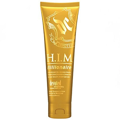 Devoted Creations H.I.M Billionaire Dark Tanning Lotion – Ultra-Exclusive Rich Bronzing Formula with Opulent Color Extenders and Correctors – 8.5 oz. Avelisse