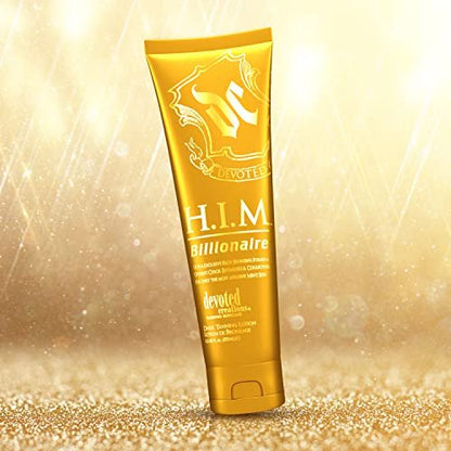 Devoted Creations H.I.M Billionaire Dark Tanning Lotion – Ultra-Exclusive Rich Bronzing Formula with Opulent Color Extenders and Correctors – 8.5 oz. Avelisse