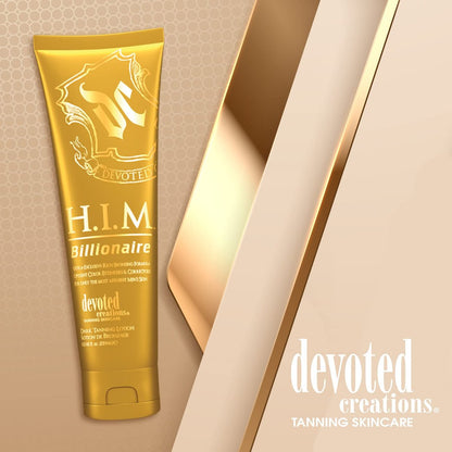 Devoted Creations H.I.M Billionaire Dark Tanning Lotion – Ultra-Exclusive Rich Bronzing Formula with Opulent Color Extenders and Correctors – 8.5 oz. Avelisse