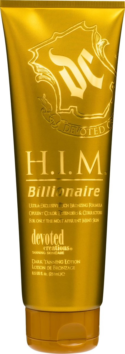 Devoted Creations H.I.M Billionaire Dark Tanning Lotion – Ultra-Exclusive Rich Bronzing Formula with Opulent Color Extenders and Correctors – 8.5 oz. Avelisse
