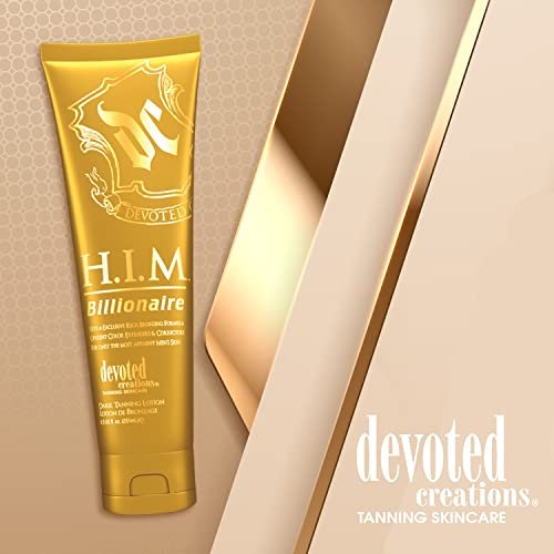 Devoted Creations H.I.M Billionaire Dark Tanning Lotion – Ultra-Exclusive Rich Bronzing Formula with Opulent Color Extenders and Correctors – 8.5 oz. Avelisse