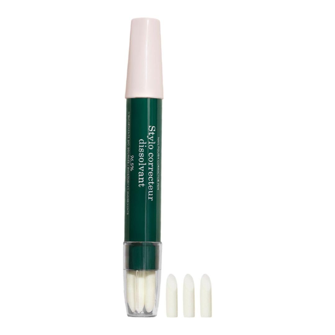 Manucurist Nail Polish Corrector Pen – Acetone-Free, Bio-Sourced Gel Nail Polish Remover with 3 Tapered Refill Tips Avelisse