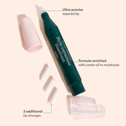 Manucurist Nail Polish Corrector Pen – Acetone-Free, Bio-Sourced Gel Nail Polish Remover with 3 Tapered Refill Tips Avelisse