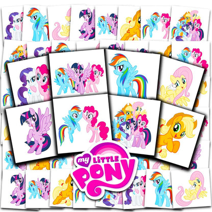 My Little Pony Temporary Tattoos Party Favors Bundle – 70+ Individual 2" x 2" MLP Tattoos for Kids, Boys & Girls – Made in USA