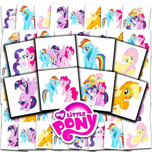 My Little Pony Temporary Tattoos Party Favors Bundle – 70+ Individual 2" x 2" MLP Tattoos for Kids, Boys & Girls – Made in USA - görsel 2