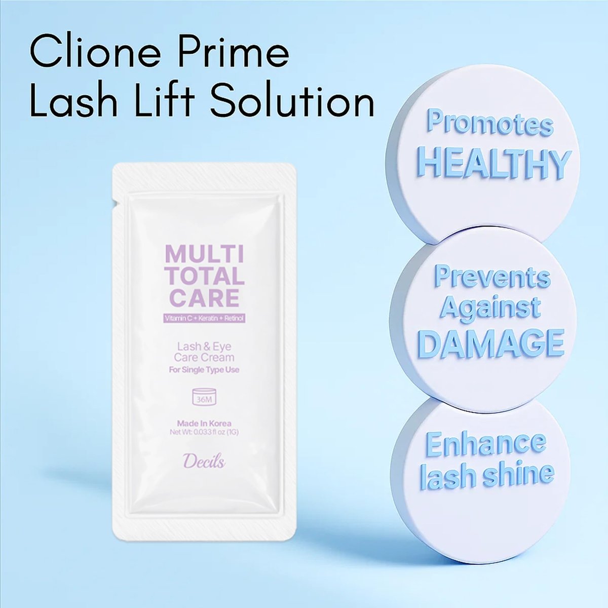 CLIONE PRIME Korean Lash Lift Lotion - Eyebrow Lamination & Eyelash Perm for Home & Professional Use Avelisse