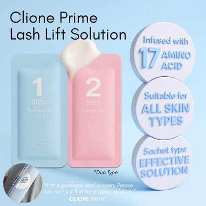 CLIONE PRIME Korean Lash Lift Lotion - Eyebrow Lamination & Eyelash Perm for Home & Professional Use Avelisse