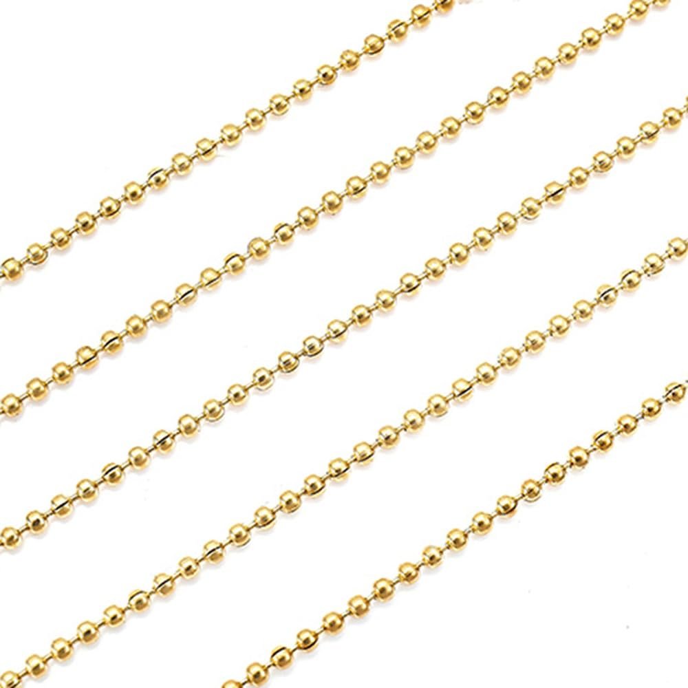 Gold 3D Rhinestone Steel Ball Chain Nail Art Decorations - 4pcs 50cm Bellecrey - görsel 13