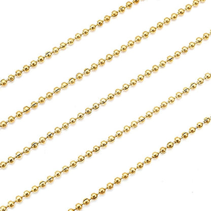 Gold 3D Rhinestone Steel Ball Chain Nail Art Decorations - 4pcs 50cm Bellecrey