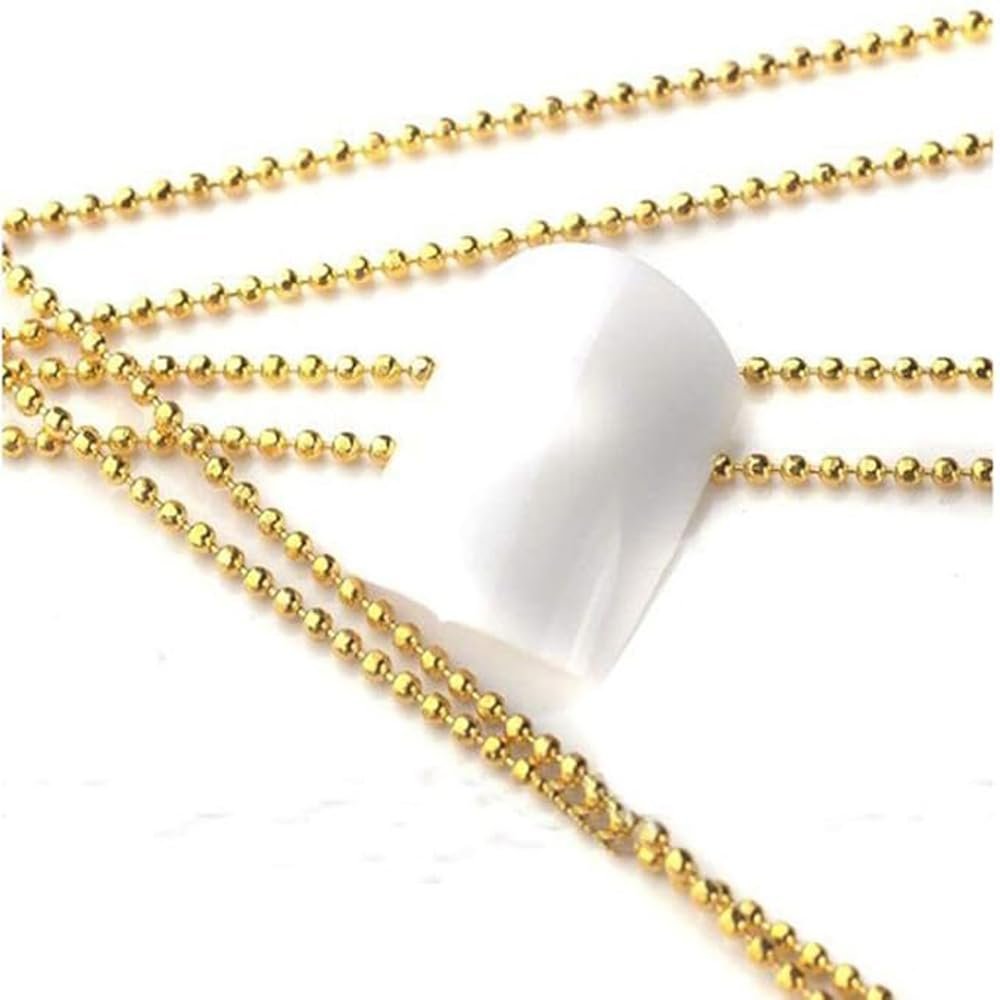 Gold 3D Rhinestone Steel Ball Chain Nail Art Decorations - 4pcs 50cm Bellecrey - görsel 6