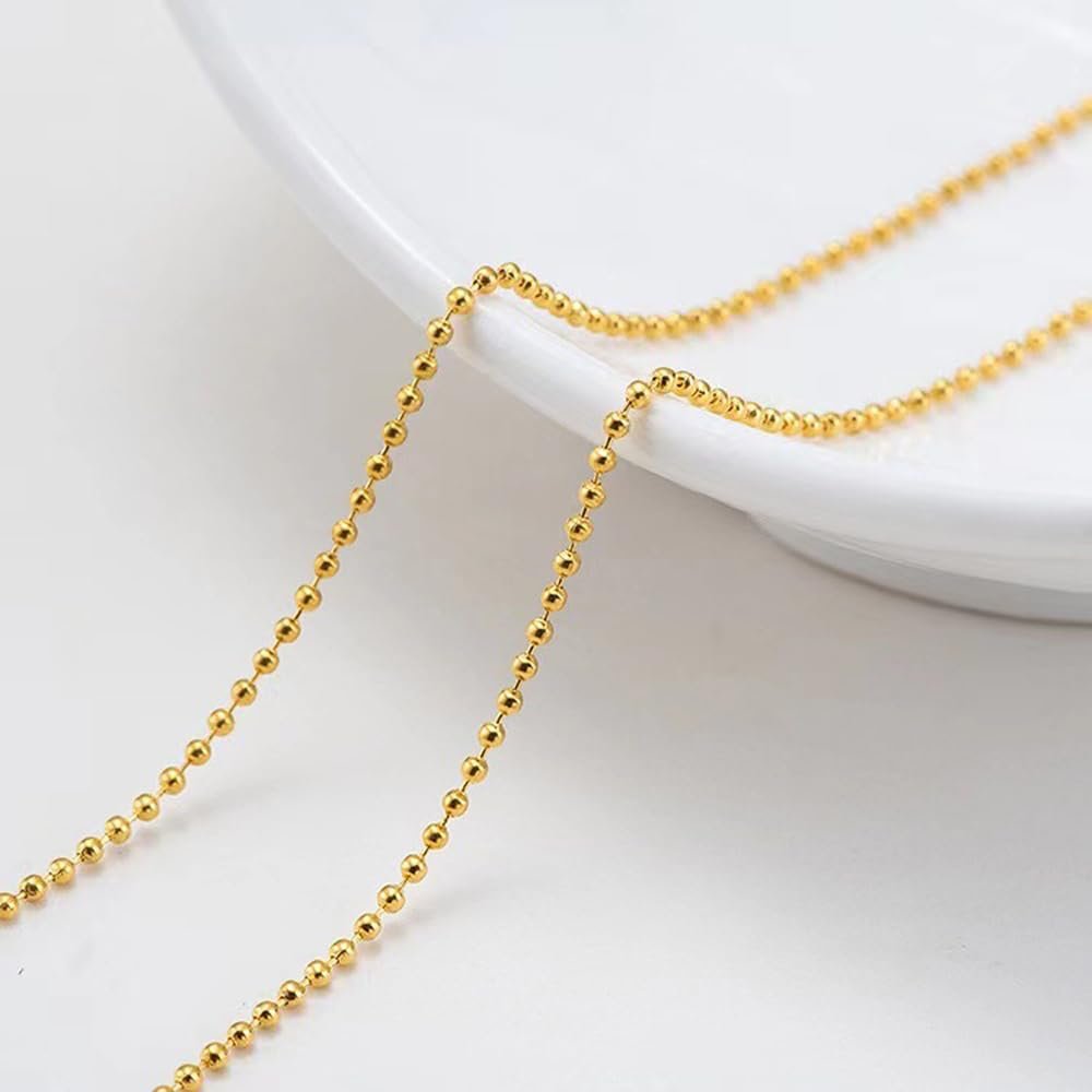 Gold 3D Rhinestone Steel Ball Chain Nail Art Decorations - 4pcs 50cm Bellecrey - görsel 8