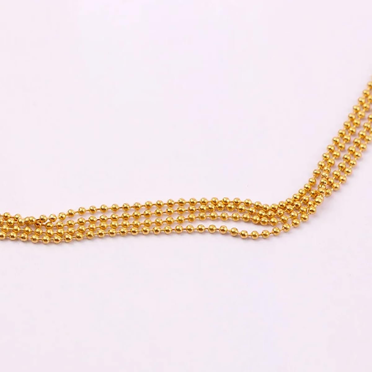 Gold 3D Rhinestone Steel Ball Chain Nail Art Decorations - 4pcs 50cm Bellecrey - görsel 15