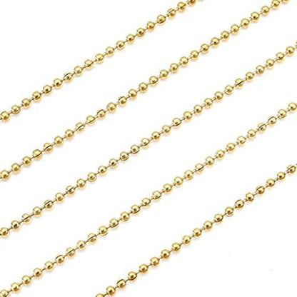 Gold 3D Rhinestone Steel Ball Chain Nail Art Decorations - 4pcs 50cm Bellecrey