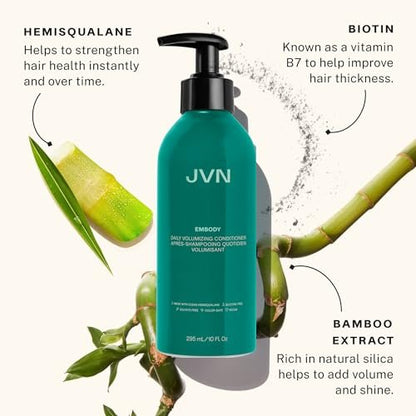 JVN Embody Volumizing Conditioner for Fine or Thin Hair, 10 Fl Oz - Adds Fullness, Moisture & Shine, Non-Toxic, Silicone & Paraben Free Avelisse