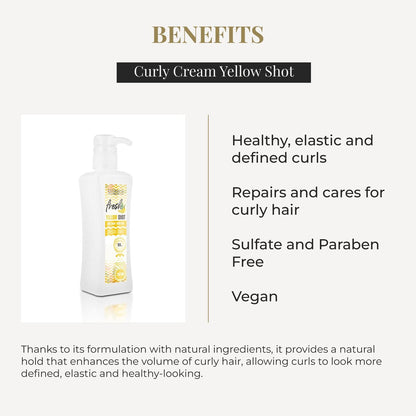 SALERM Curl Activator Cream – Biokera Fresh Yellow Shot – 300 ml – Defined Curls, Deep Hydration, Frizz-Free – Sulfate-Free & Paraben-Free Avelisse